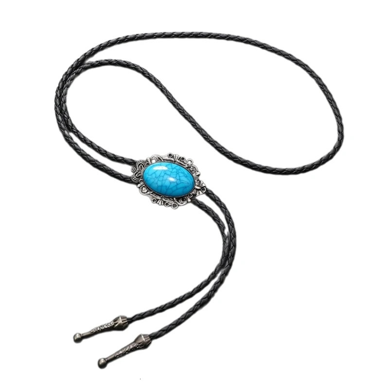 Bolo Tie for Men Western Cowboy Necktie Turquoise Bolo Tie Pendant Necklace Costume Accessories Vintage Bolo Ties 250403