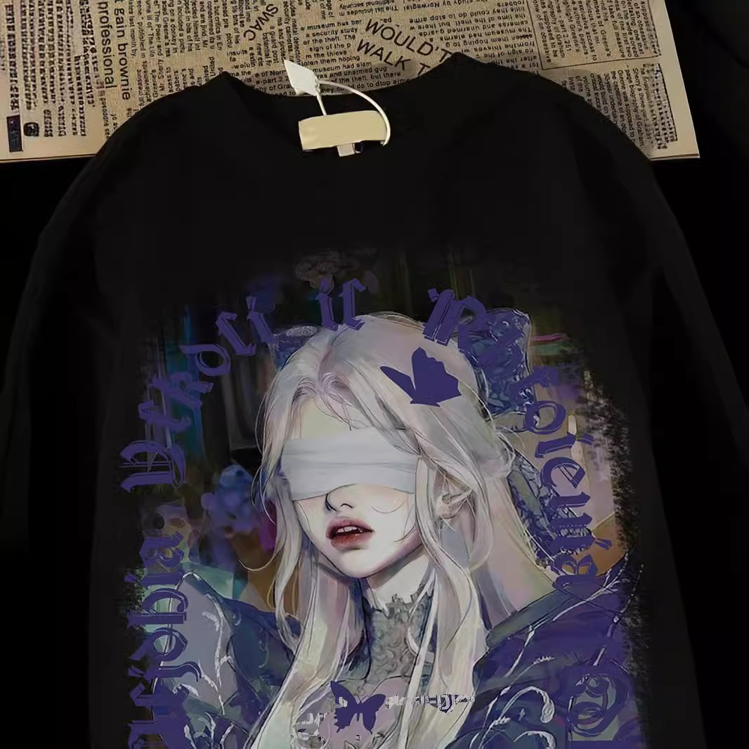 Fat MM character plus size short sleeved T-shirt for women and men, summer American high street fashion brand versatile 2-300 pounds top