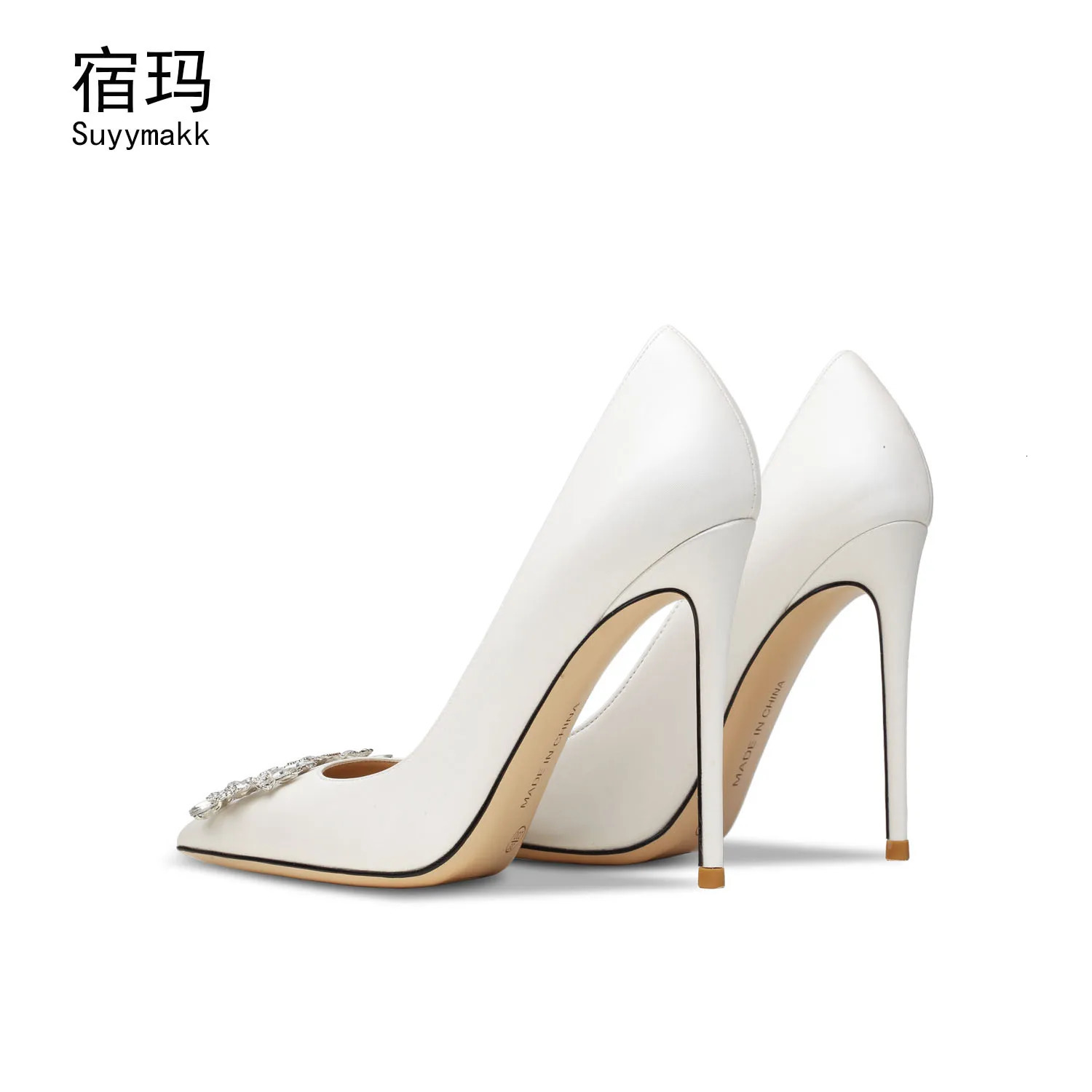 Woman shoes Pumps Pointed toe Party High Heels White Wedding Shoes Rhinestone elegan Womens Shoes Bridal Shoes Women 251103