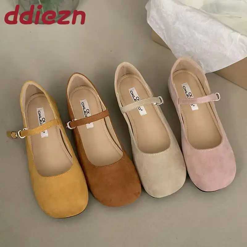 Womens Fashion Shallow High Heels Apartment Mary Janes Womens Shoes 2025 New Spring Summer Womens Shoe Apartment Z250403