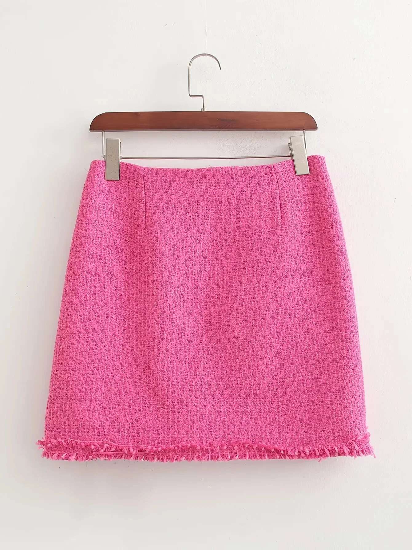 KAOPU ZA Women's Short Tweed Vest Women's High Waist Skirt Spring/Summer Set