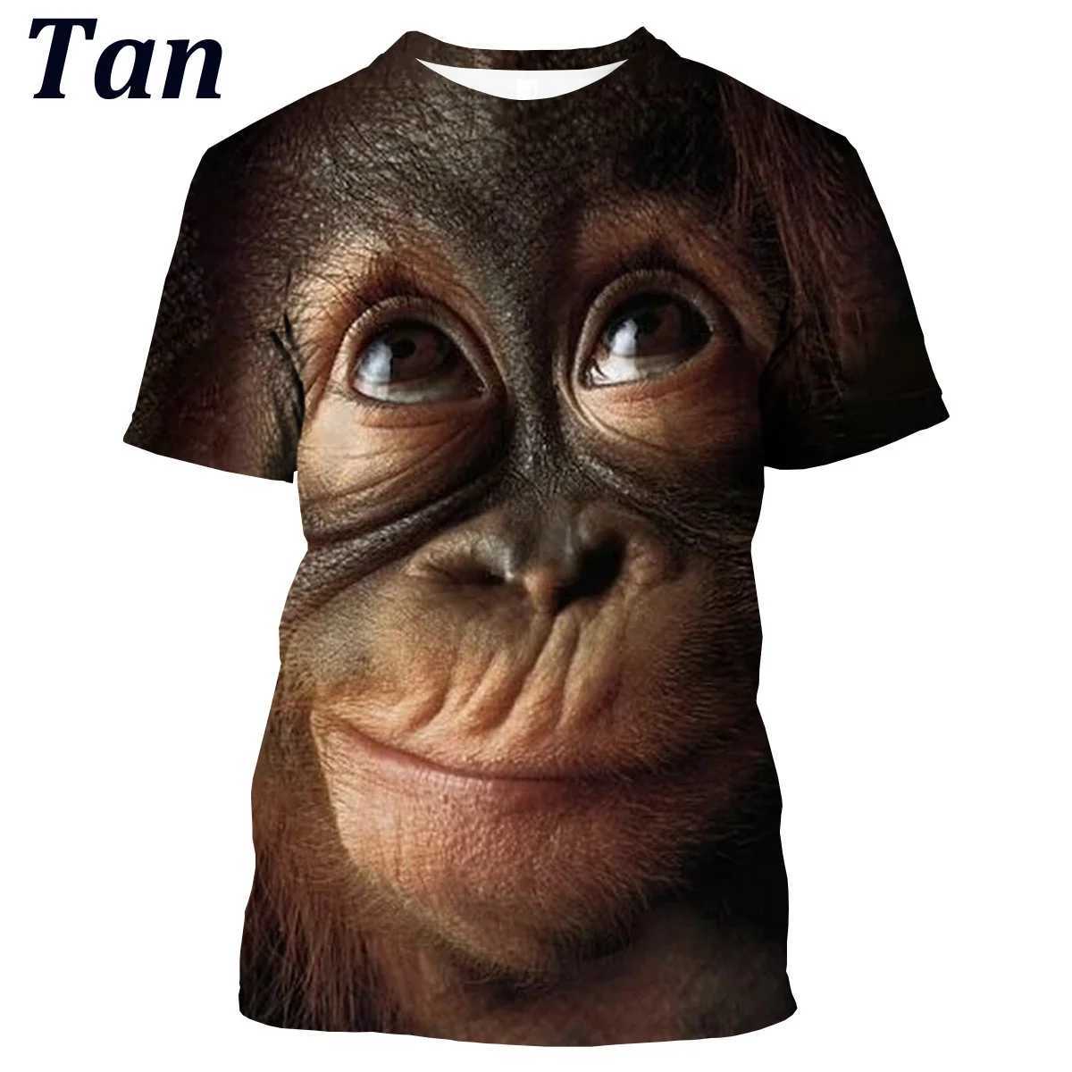 New fashion imitates gorillas interesting monkeys 3D printed T-shirts for men and women summer casual short sleeved animal tops W250403