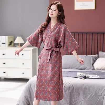 Womens Nightwear Cotton Robe Luxury Bathrobes Long Sleepwear Muslin WomenS Home Clothes Color Robes Women Nightie C251104