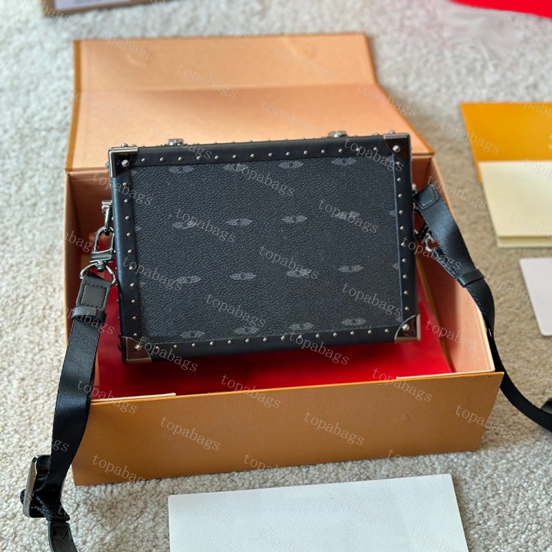 Men's Designer Hard Trunk Bags Women's Fashion Clutch Box Bags Outdoor Real Leather Luxury Crossbody Bag