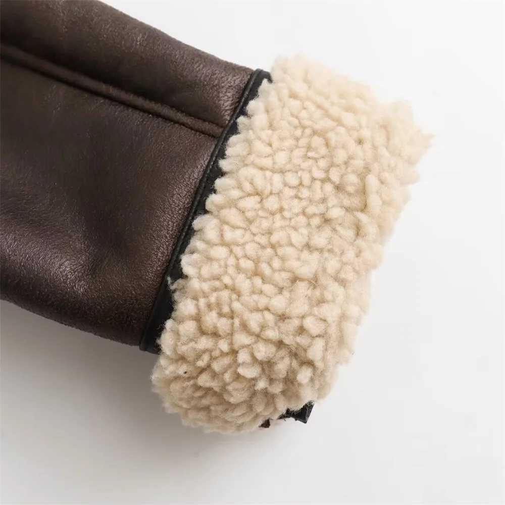 2024 Autumn/Winter New Product Casual Womens Wear Flip Collar Fur Integrated Loose and Versatile Short Jacket Coat J2511241