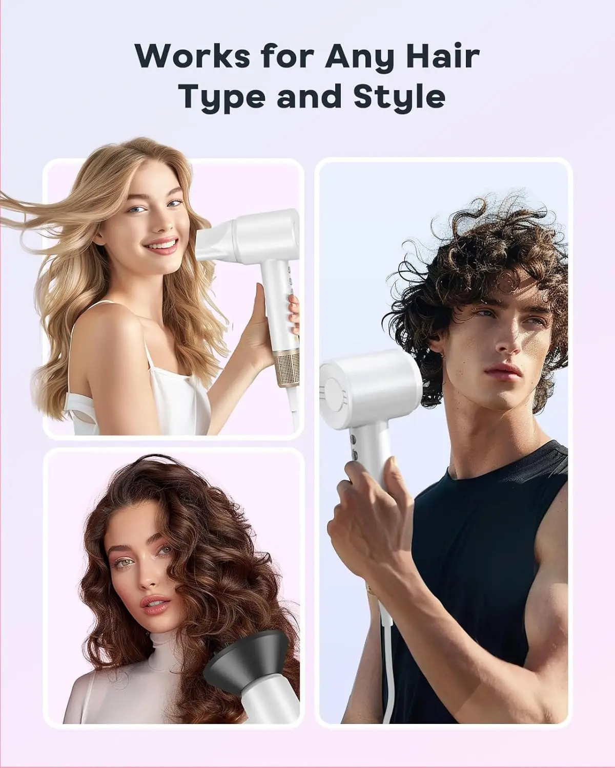 Electric hair dryer 120000RPM brushless negative ion 1500W highpower lownoise professional salon 250325