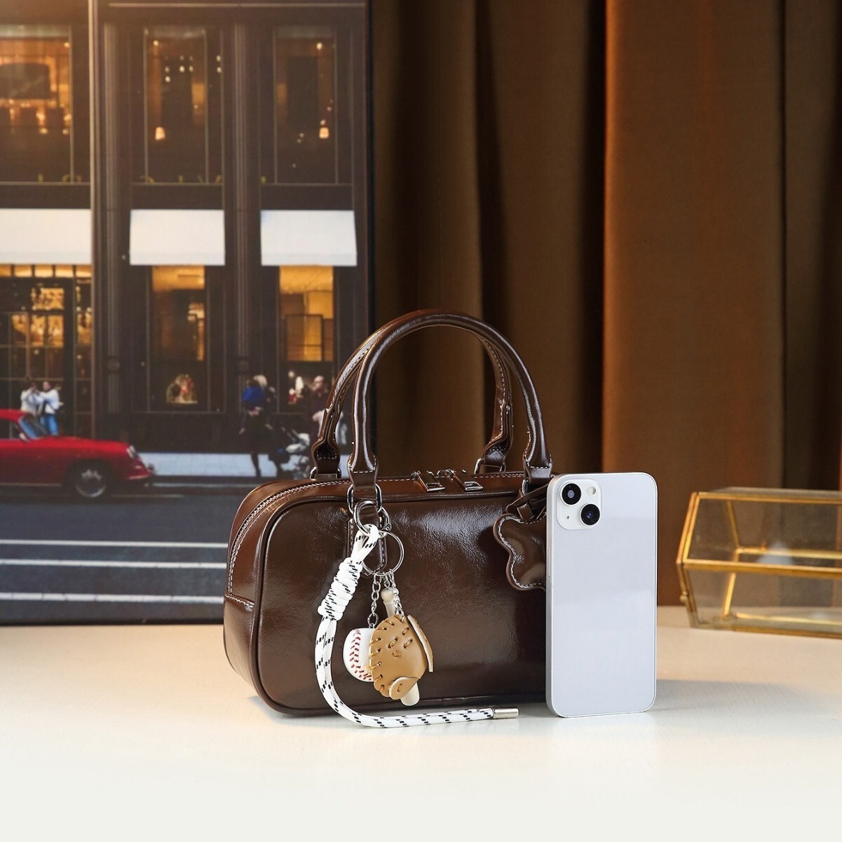 New Fashionable Handbag For Women, Versatile Small Shoulder Hanging Decoration, High-End Crossbody Bag, Boston Bag