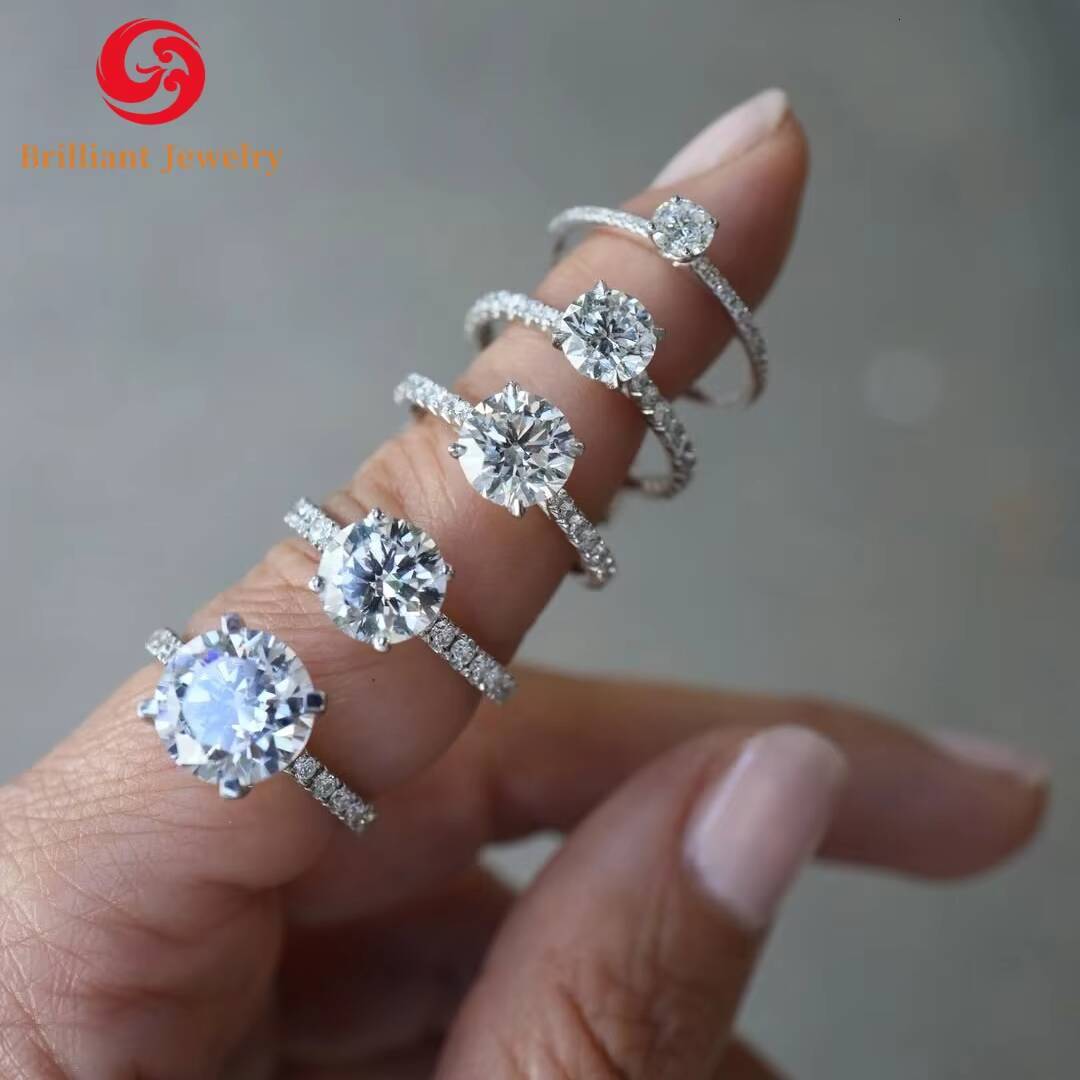Luxury Engagement Rings Real Diamond 14K Solid Gold 1ct 5ct D VVS VS1 IGI Certified Lab Grown Diamond Ring