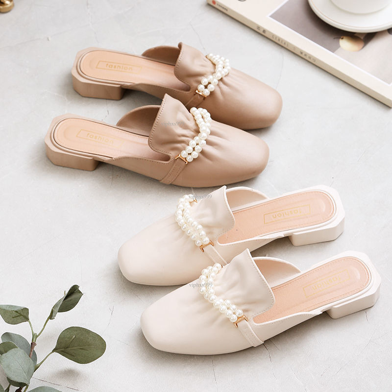 New Designer Sandals With Free Shipping 2025 Half For Women Wearing Outer Baotou Instagram Internet Celebrity Coolers Slippers