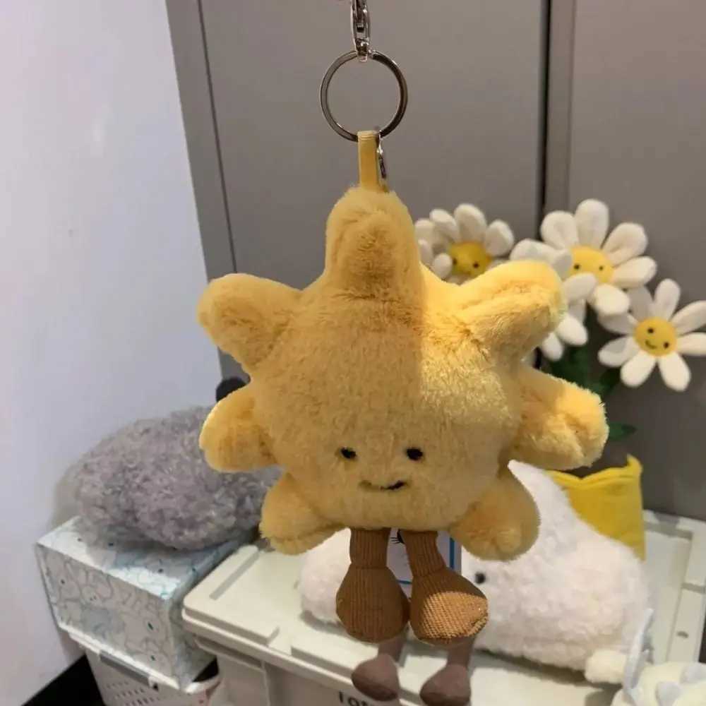 Fashion Cartoon Sun Bag Charm Soft Cute Sunflower Keychain Portable Plush Toy Keychain C251104
