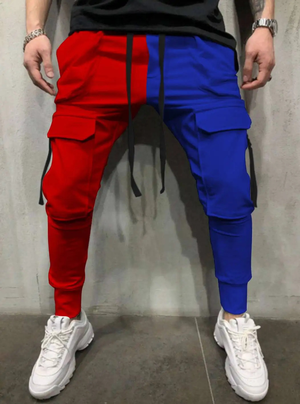 Spring and summer trend mens casual sports pants color matching fitness yinyang hiphop street commodity 250403e