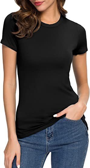 New hot selling women's T-shirt summer casual slim fit small round neck short sleeved top