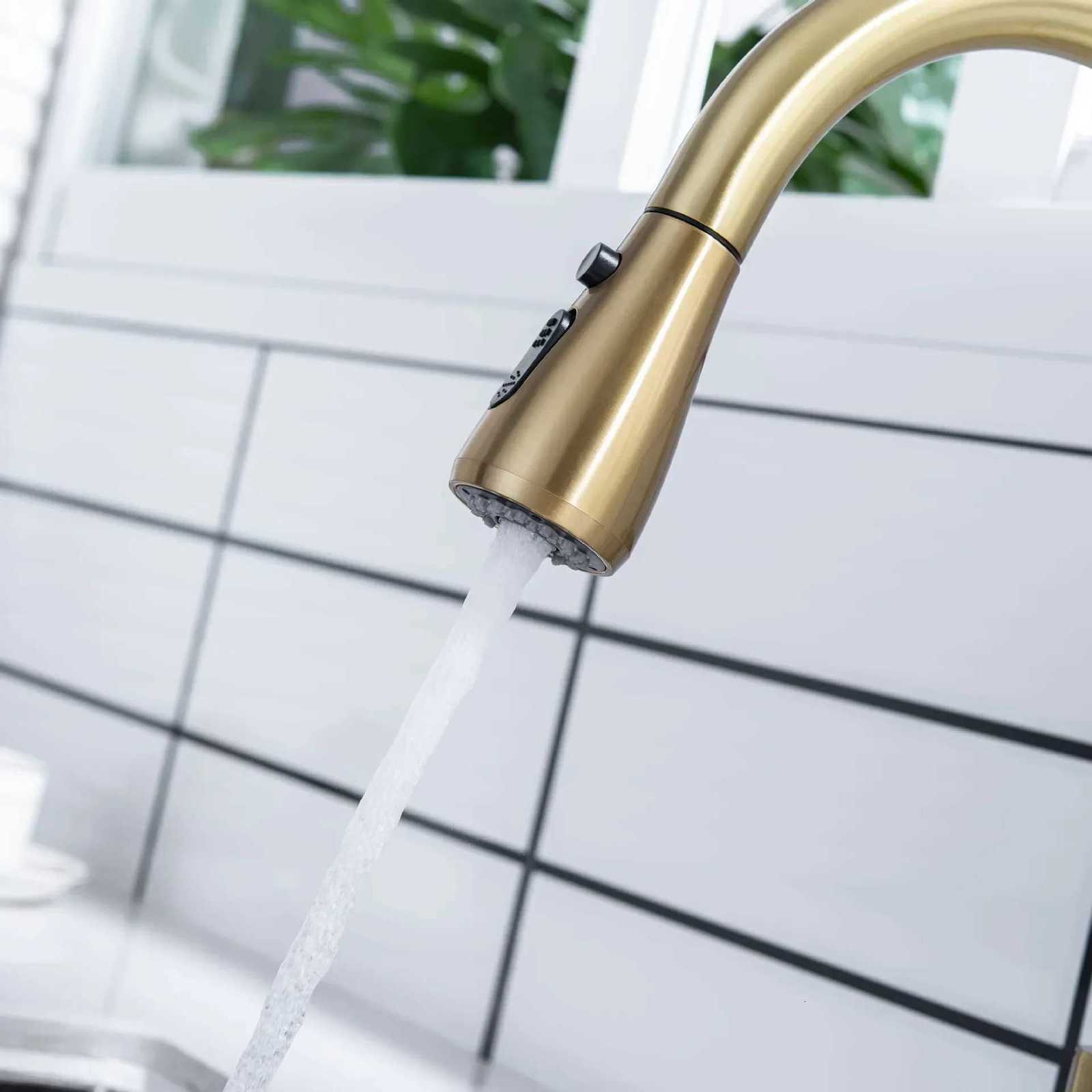 Stainless Steel Kitchen Faucets Pl Out Kitchen Mixer Tap Deck Mounted He Improvement Hot and Cold Water Telescopic Faucet Y251104