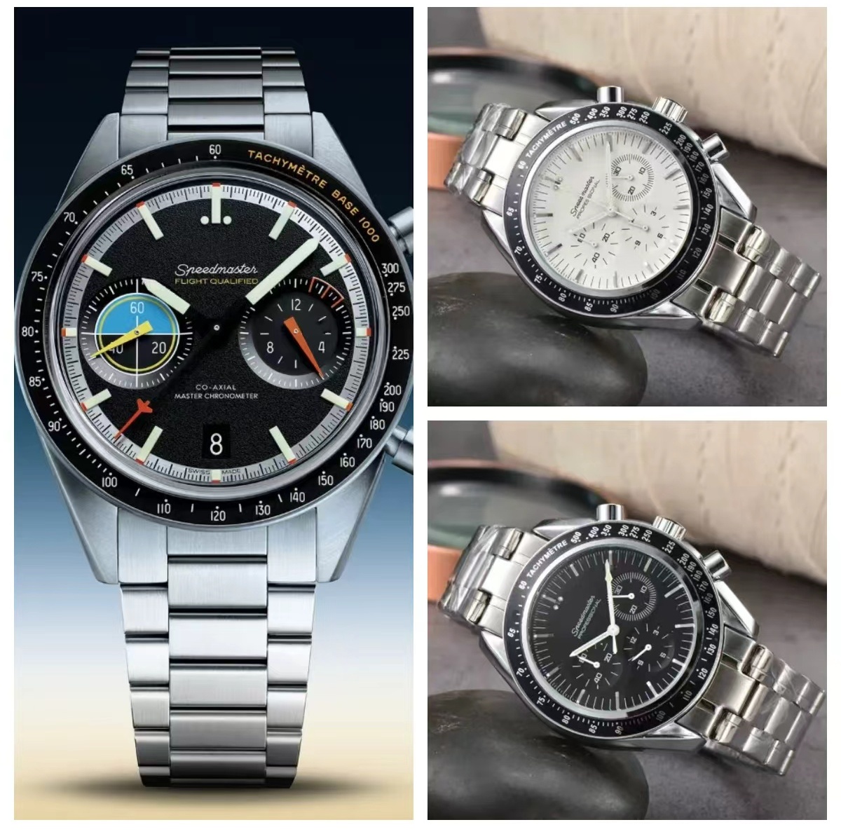 AAAAA Sea Master Chronograph Mens Watch Luxury Multi-Function Classic Fashionable Fine Stainless Steel Strap Speed Fully Automatic Quartz mens Watches omgs013s