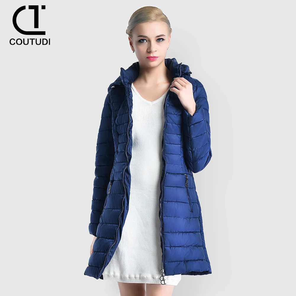 COUTUDI-Womens Winter Long Down Coat Slim Hooded Warm Jacket Padded Puffer Female Overcoat Womens Clothing Long Parkas J251104