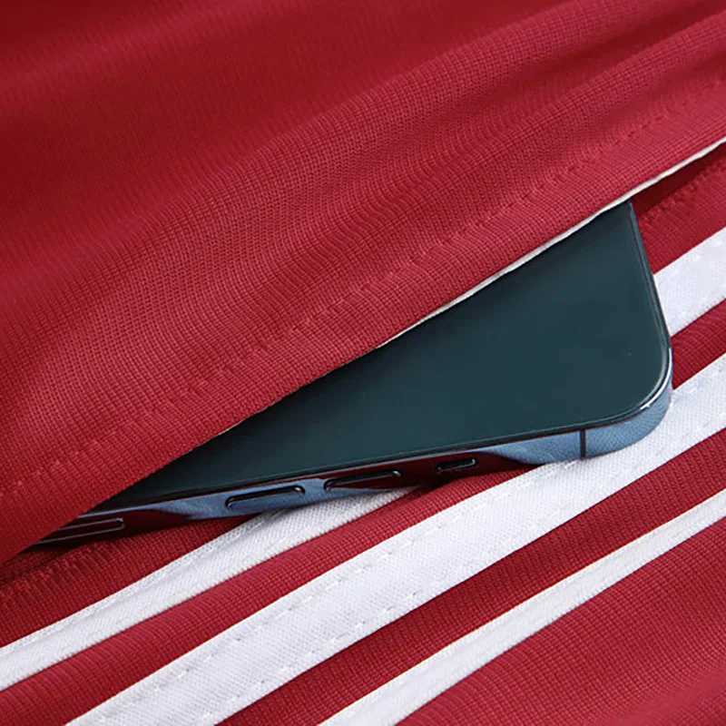 Kids and Adult Sports Tracksuit with 3 Lines Top and Down Match Color Zip Up Jacket and Pants Uniform Classic Sportswear One Set J251104