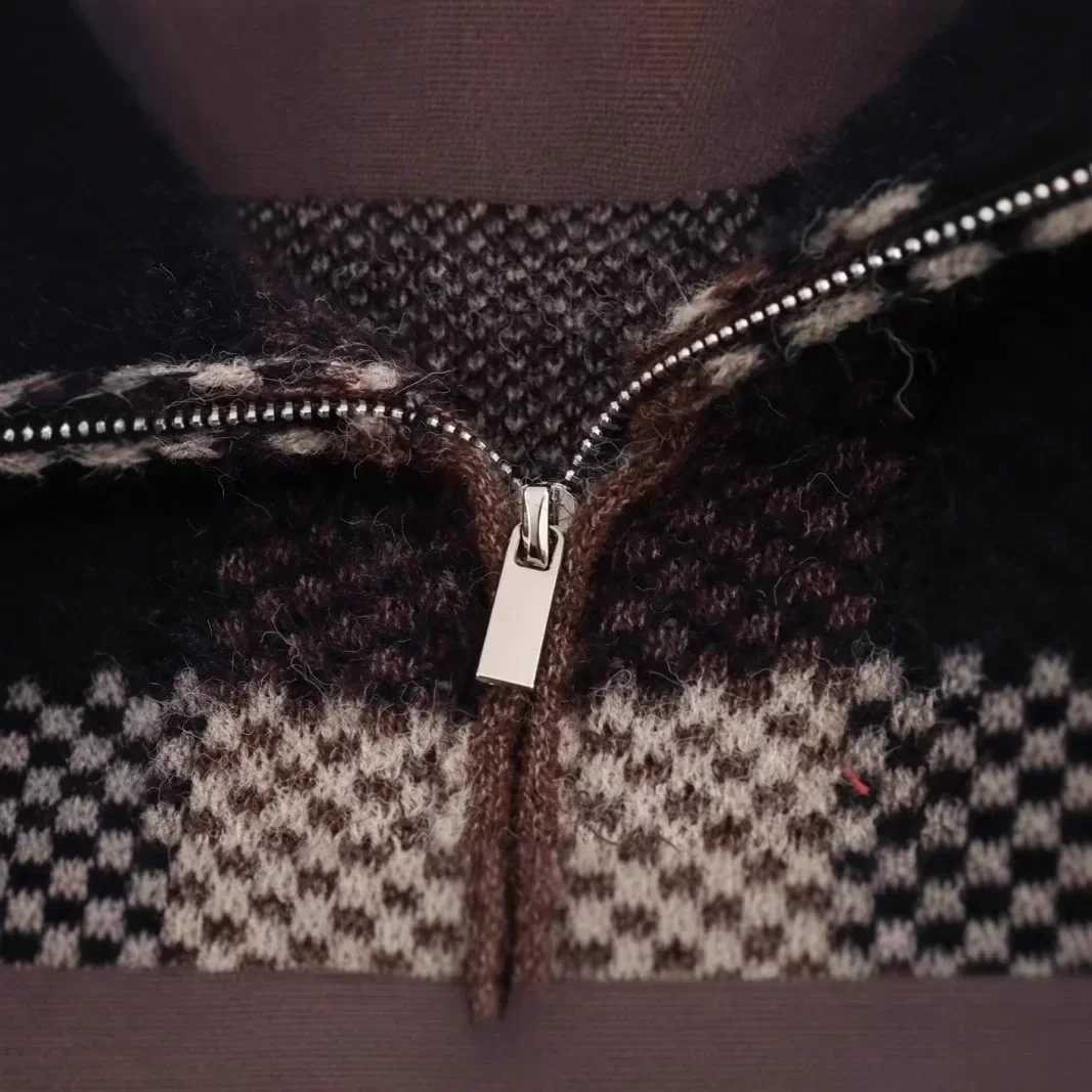 Vintage Plaid Woman Jacket Single Breasted Office Lapel Pocket Casual Thicken Coat Ladies Spring High Street Warm Outwear 2025 J251103