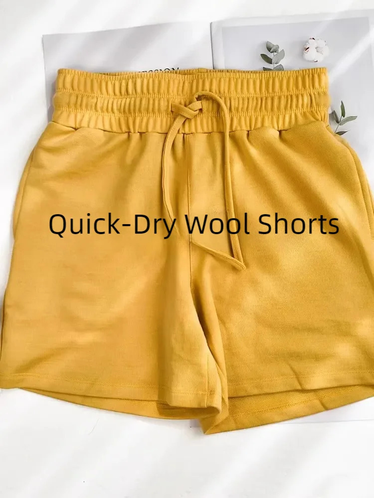 Outdoor womens spring and summer Merino wool quick drying casual shorts breathable slim sports running 250401
