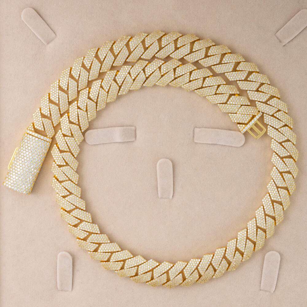 15MM 18MM 20MM Heavy Cuban Chain Custom Hip Hop Iced Out Jewelry Moissanite Diamond 925 Cuban Link Chain