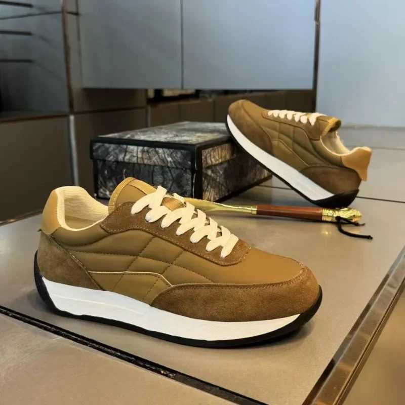 Mens comfortable sports shoes shoes 2024 autumn lace running shoes mens soft leather sports shoes mens sports shoes Z250403