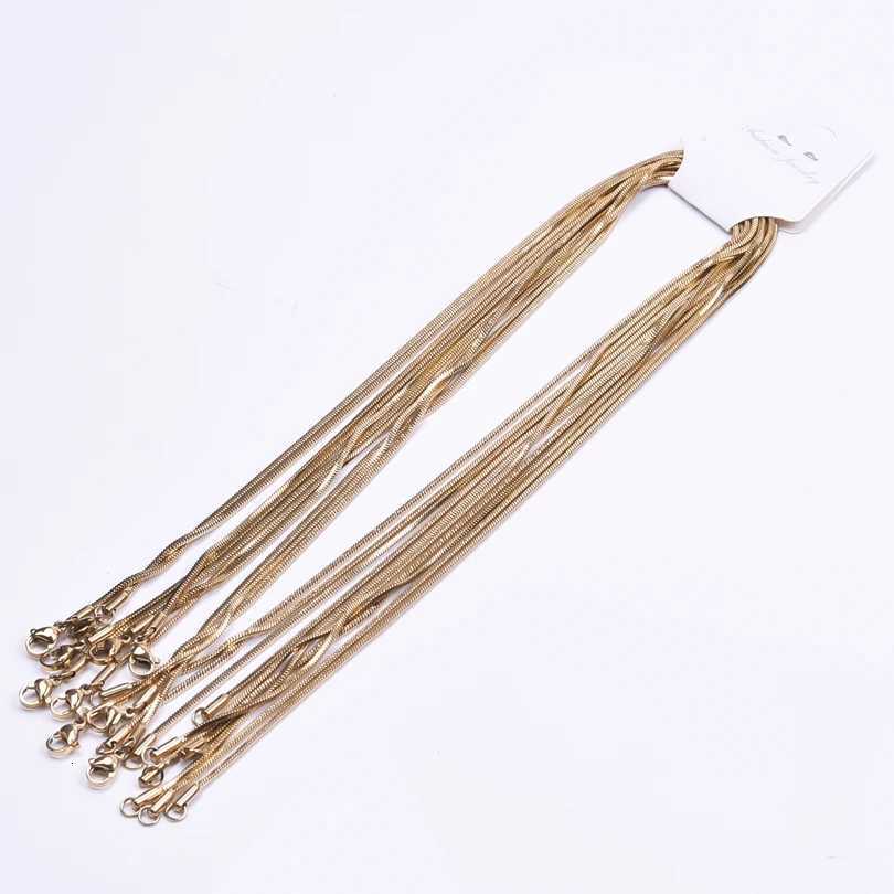 1/5/10pcs 45-60cm Square Snake Chain Necklace DIY Jewelry Making Supplies Gold Color Stainless Steel Chains For Women Men ChokerXJ251104
