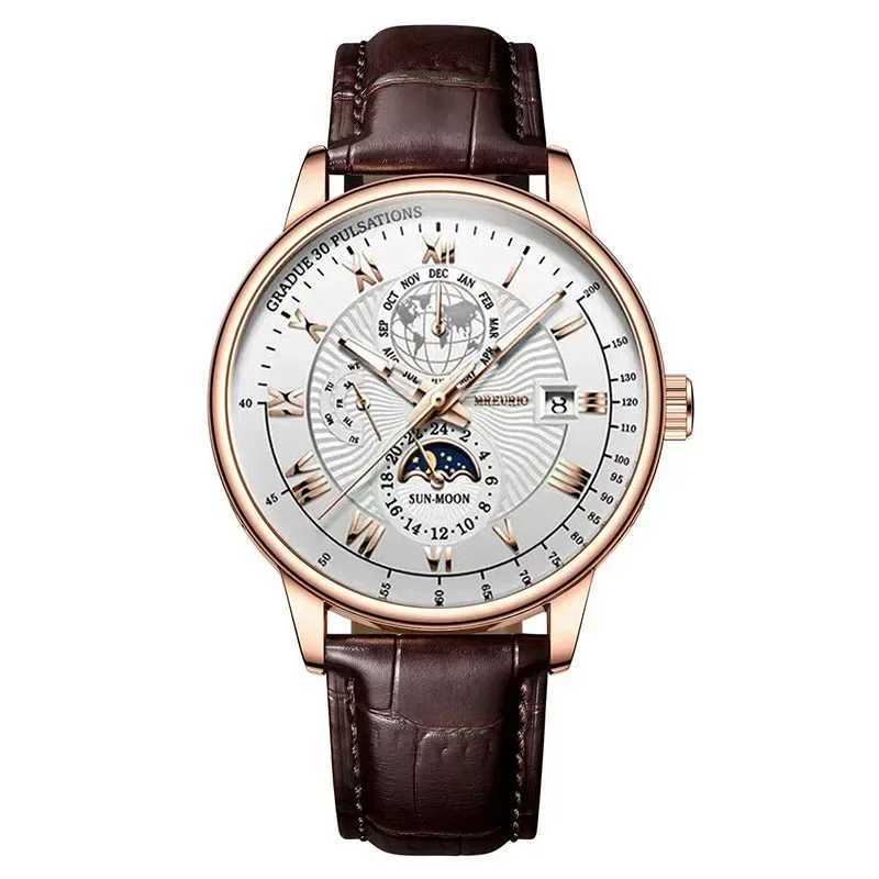 Mens Watch New Fashion Leather Waterproof Luminous Top Brand Luxury Mens Quartz Wristwatch Men Sport Casual WatchesT251104