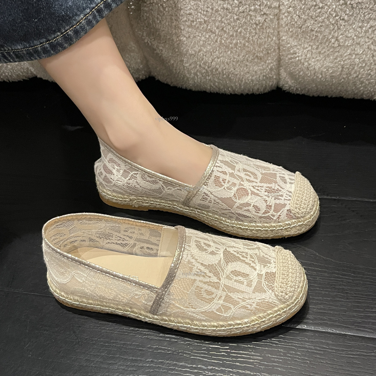 Designer Sandals With Free Shipping Lace Women's Singles Shoes With Mesh Surface For Spring Summer Fisherman Shoes Casual Comfortable To Step On 