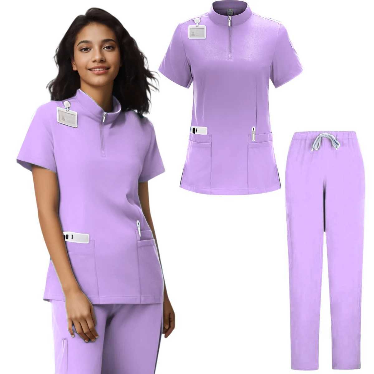 Jogger Suit Doctor Hospital Medical Surgical Uniform Multicolor Women Wear Scrub Set Doctor Workwear Nurse Scrubs Set W251104