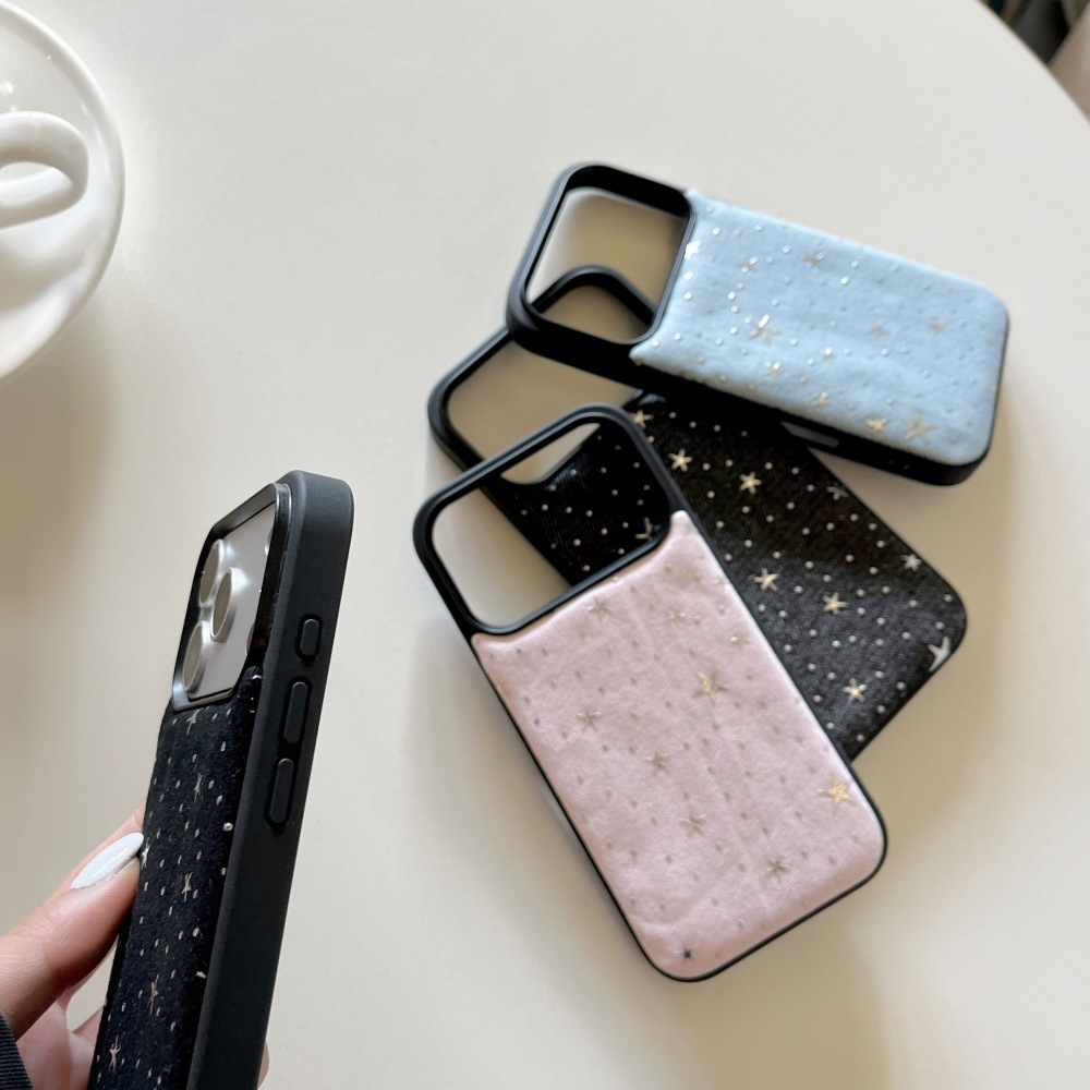 Silver Star Solid Color Phone Case Compatible with iPhone 17/16 Pro Anti-drop iPhone 15/14 Niche Style