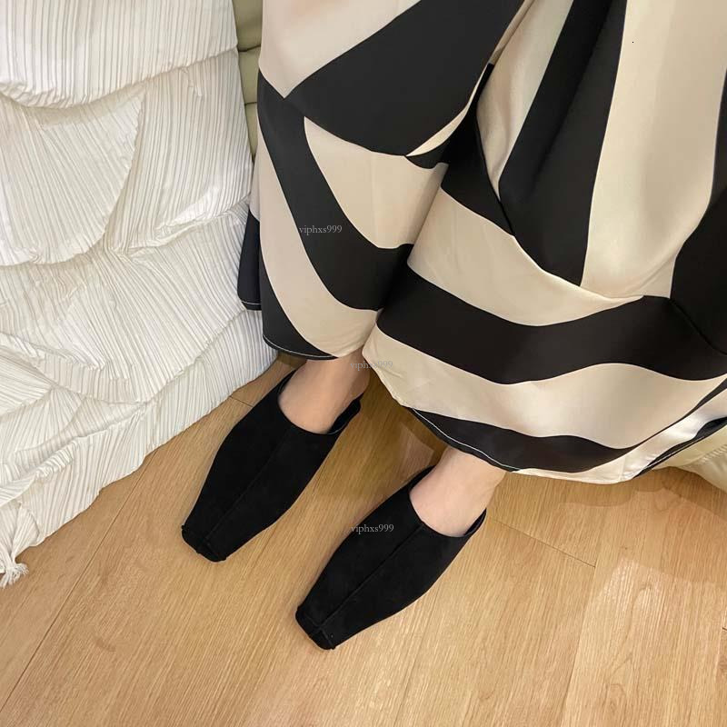 New Designer Sandals With Free Shipping 2025 Lazy Style Sheep Reverse Velvet Flat Bottom Bright Thread Baotou Half Dragged Hollow Simple Outerwear Wom