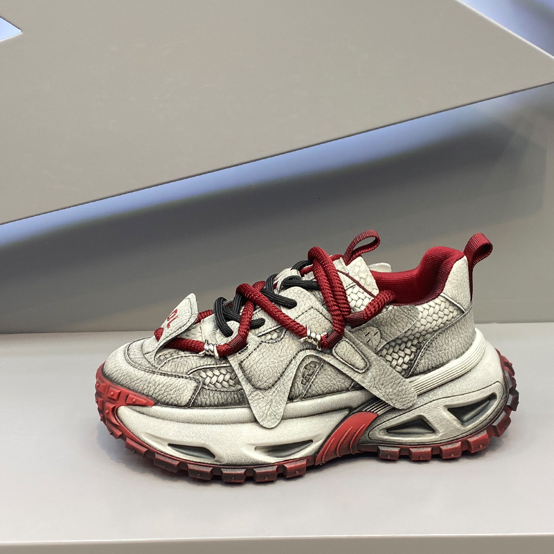 European Men's Shoes 2025 Autumn Winter New Trendy Brand High-End Big Toe Wide Foot Sports Casual Height-Increasing Dad Sneakers