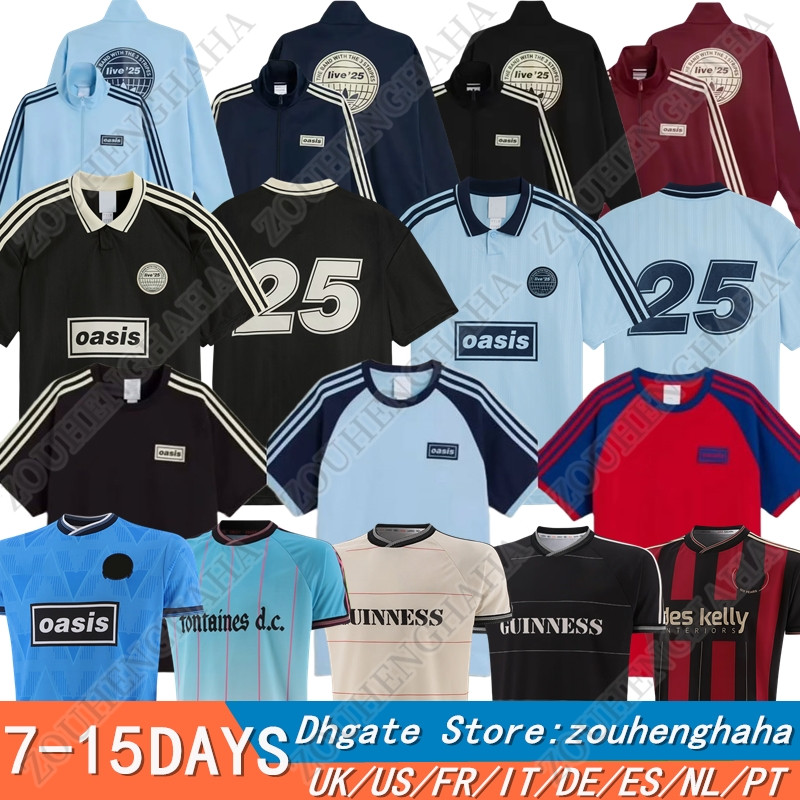 2025 Oasis Tour Jacquard Football Jersey Shirts Kit 25 26 Fontaines Dc Home Away Third Bohemians BLACK GUINNESS Soccer Jerseys 135th Anniversary Oasiss Live