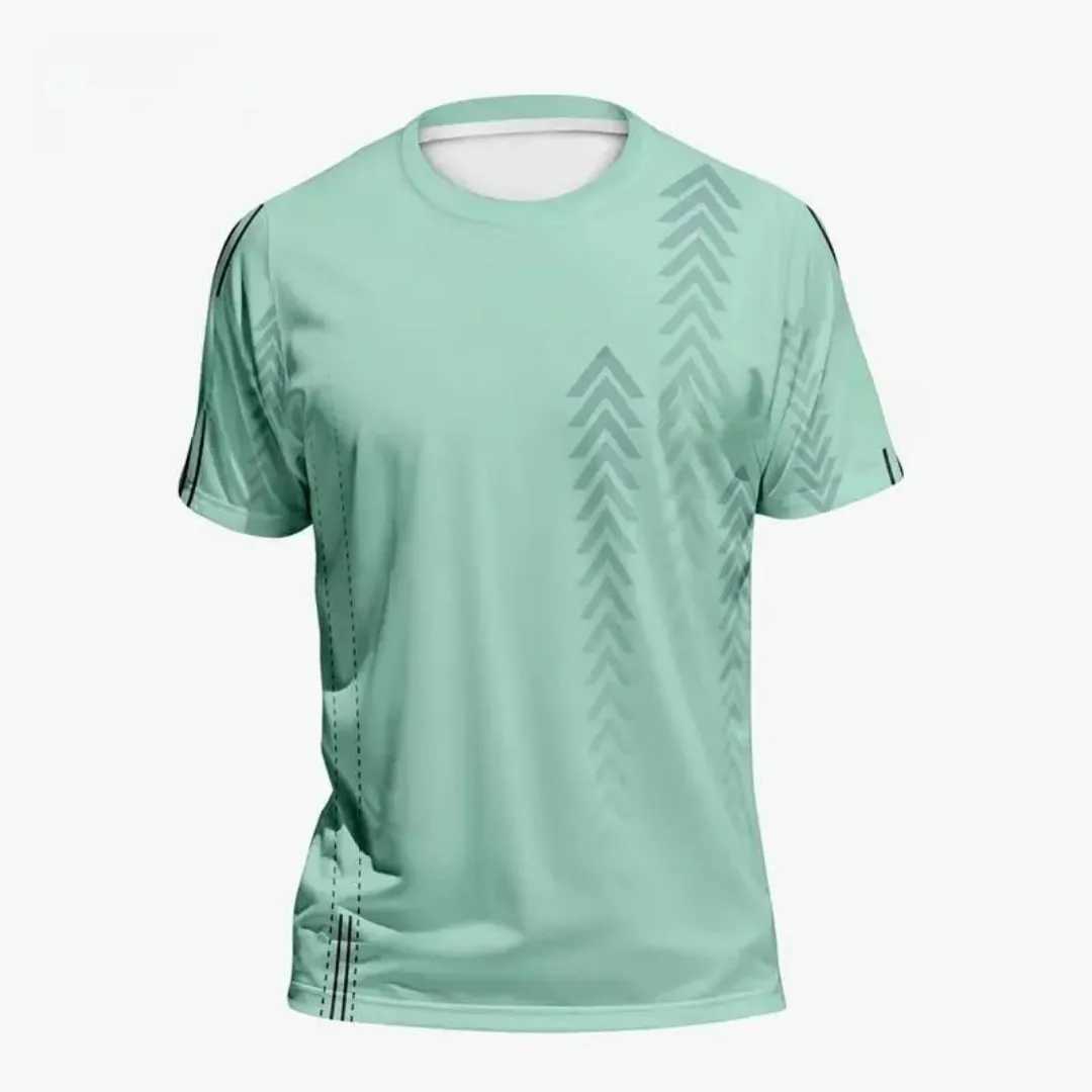 2025 Summer Mens Sports T-shirt Fast Drying High 3D Gradient Short Sleeve T-shirt Outdoor Training Basketball Running W250403