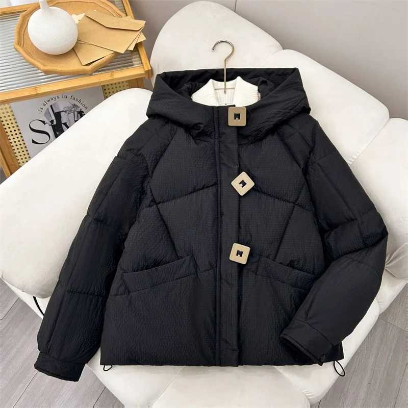 2025 New Fashion Women White Duck Down Jacket with Hood Autumn Winter Warm Over Size Casual Short Thick Outwear Female Coat J251104