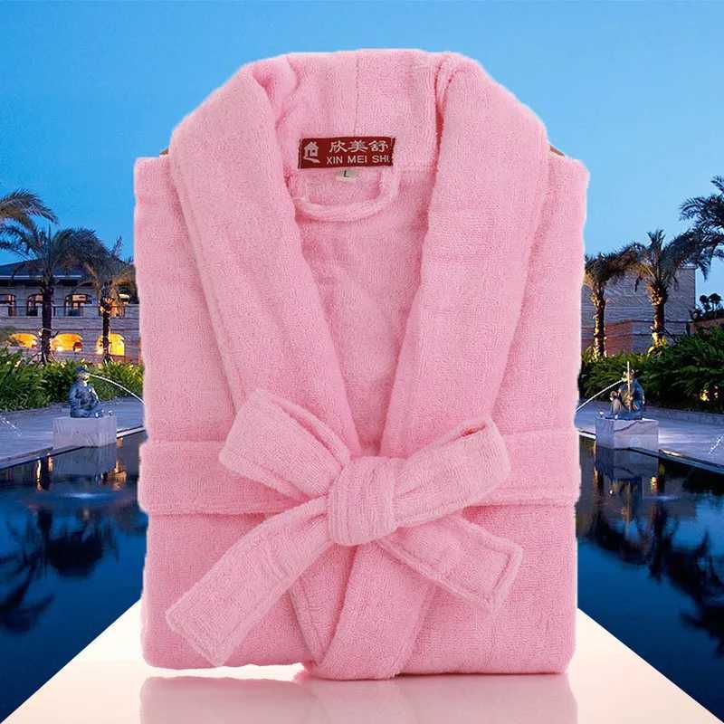 Mens Long Thick Terry Fleece Bathrobe 100 Cotton Towel Blue And White Bridesmaid Robe for Spring Autumn C251104