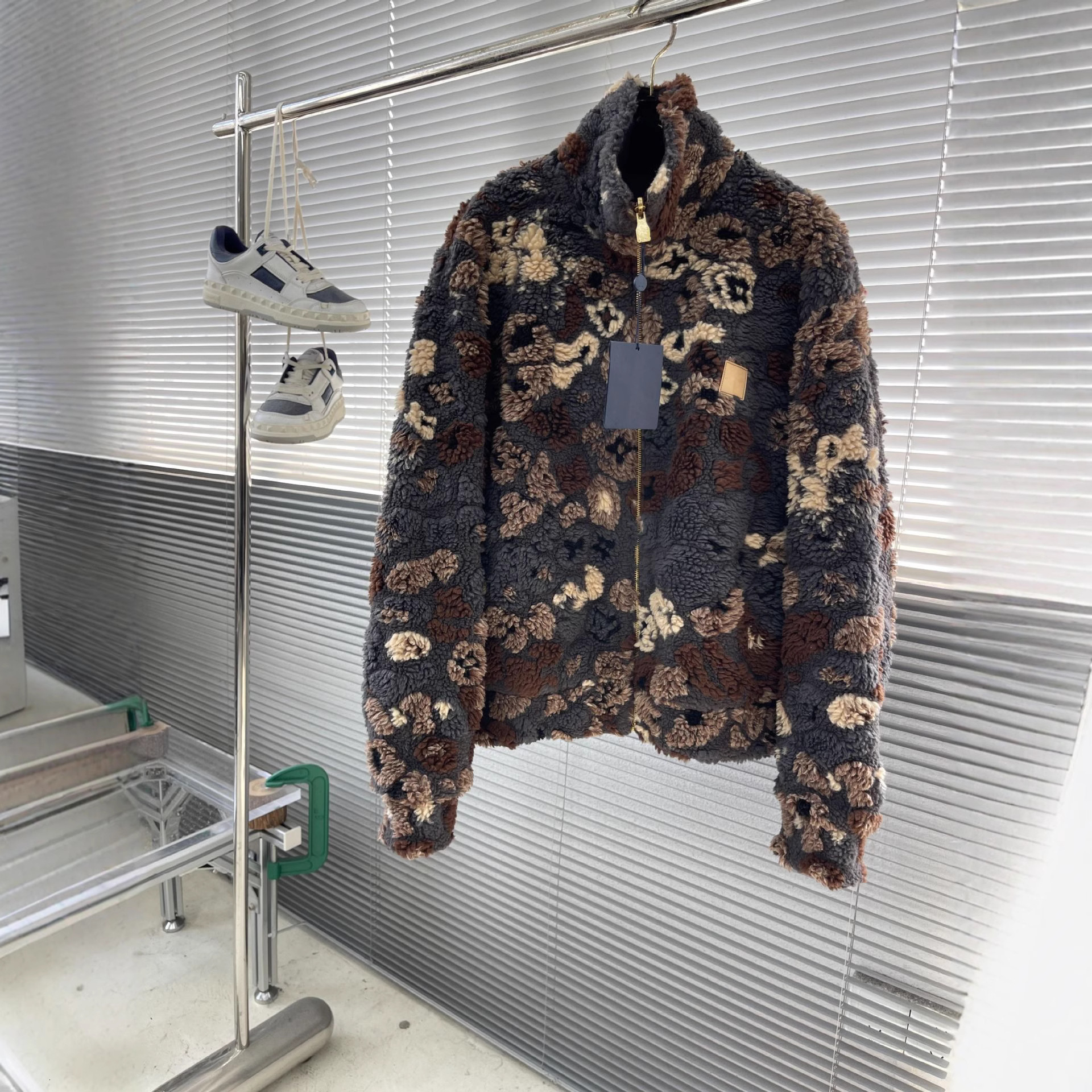 Designer's new autumn and winter American fashion brand lamb plush double-sided pilot jacket men's loose jacket