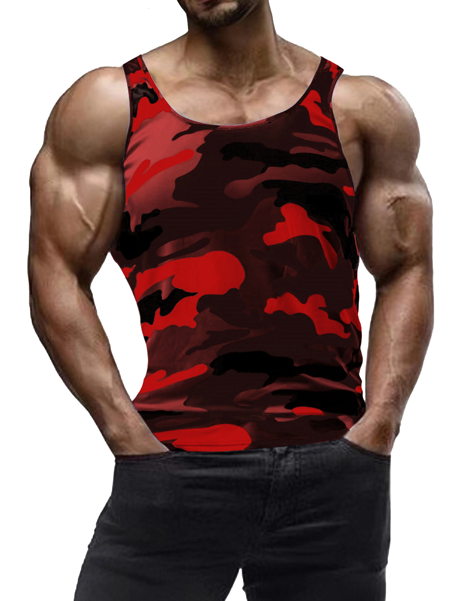 Mens thin sports camouflage vest summer casual breathable sleeveless fashion mens vest mens gym workout vest 250402