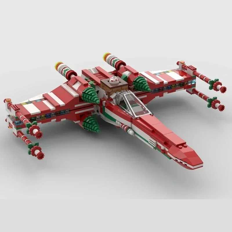 Bricklink MOC Ideas Space Wars Spaceship Wings Fighter Christmas Version 4002019 Aircraft Building Blocks Toys For Children GiftW251103