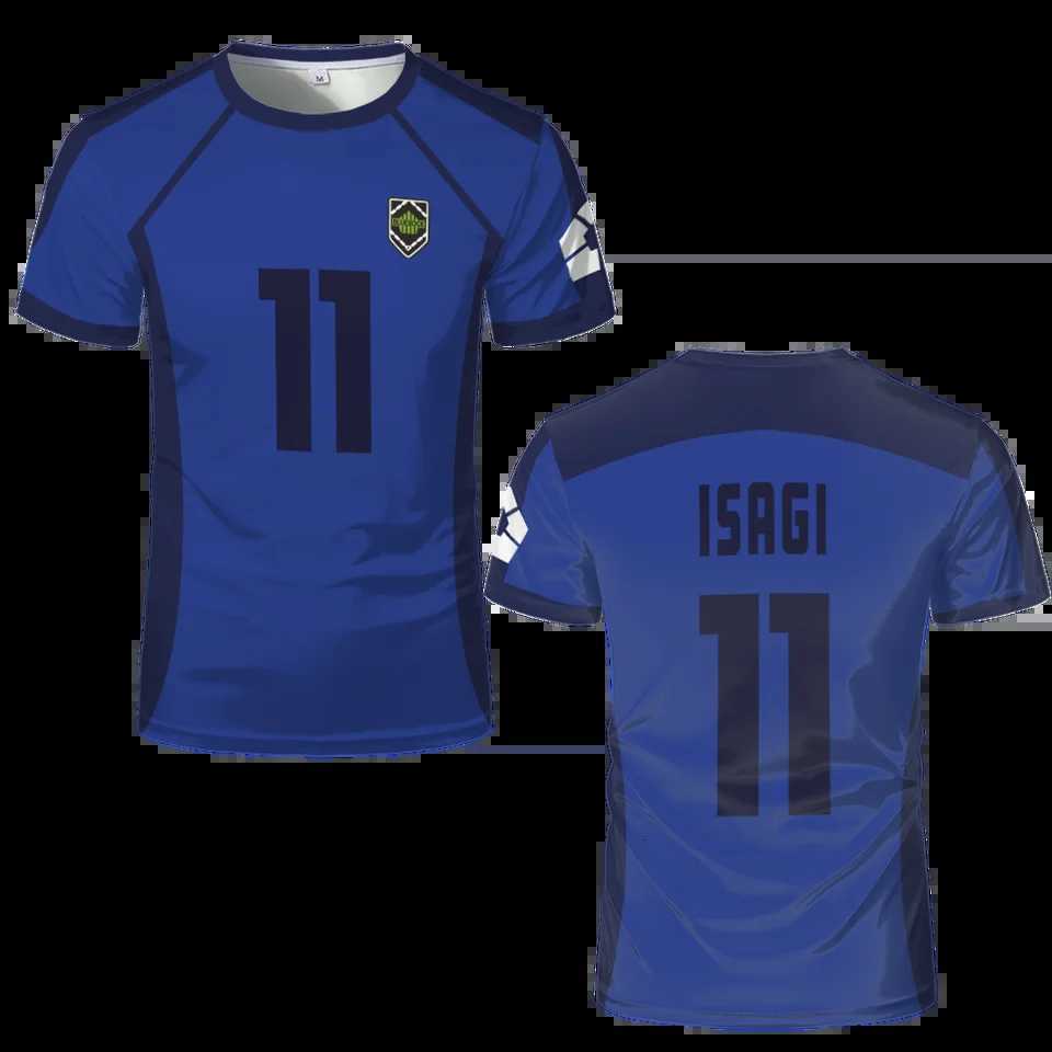 Blue Lock Anime T Shirts 2024 Summer Mens Short SLeeved Cartoon Jersey T-shirt Adults Kids Soccer Isagi Cosplay Uniform Z251104