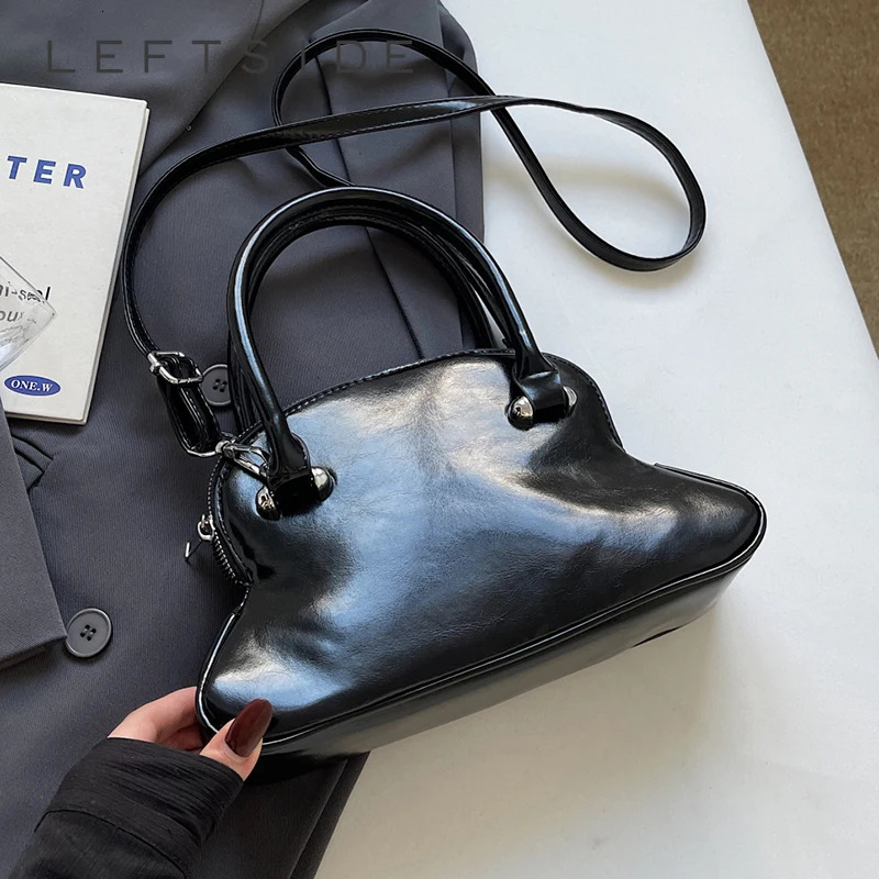 LEFTSIDE Womens PU Leather Shoulder Bag Trend Fashion Y2K Simple Trend Short Handle Horizontal Bag Womens Y2K Handbag 250402