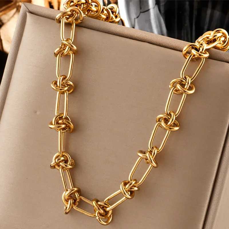 PANGJERY 316L Stainless Steel Entangled Lines Necklace For Women Classic Hip Hop Clavicle Chain Party Jewelry Gifts WholesaleXJ251104