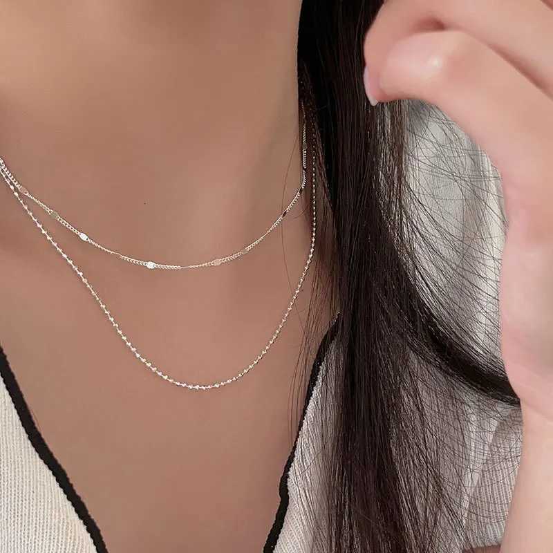 925 Sterling Silver Multiple Options Necklace Simple Geometric Beads Choker Shiny Delicate Collarbone Chain Women Fine JewelryXJ251104