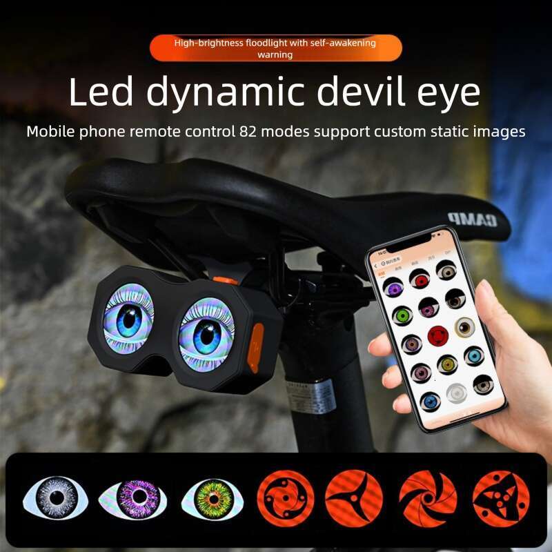 Famous Brand Devil Eye Bicycle Motorcycle Tail Light No Wiring Charging Model Customizable Content