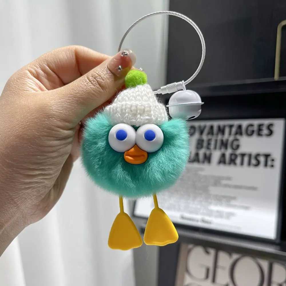 Holiday Gift Plush Pendant Rex Rabbit Hair Ball Keychain Keyring Duckling Funny Cartoon Childrens Toys C251104