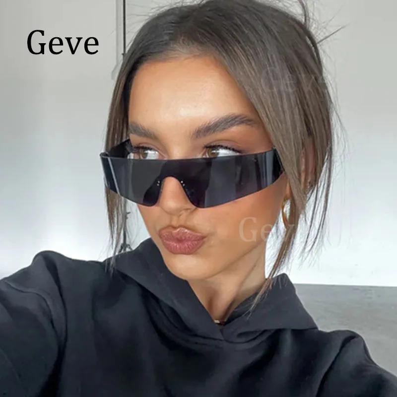 Rimless Sunglasses Women Trendy Steampunk Goggle Shades Sun Glasses Men Hip Hop Female Mirror Eyewear Fashion UV400 251029