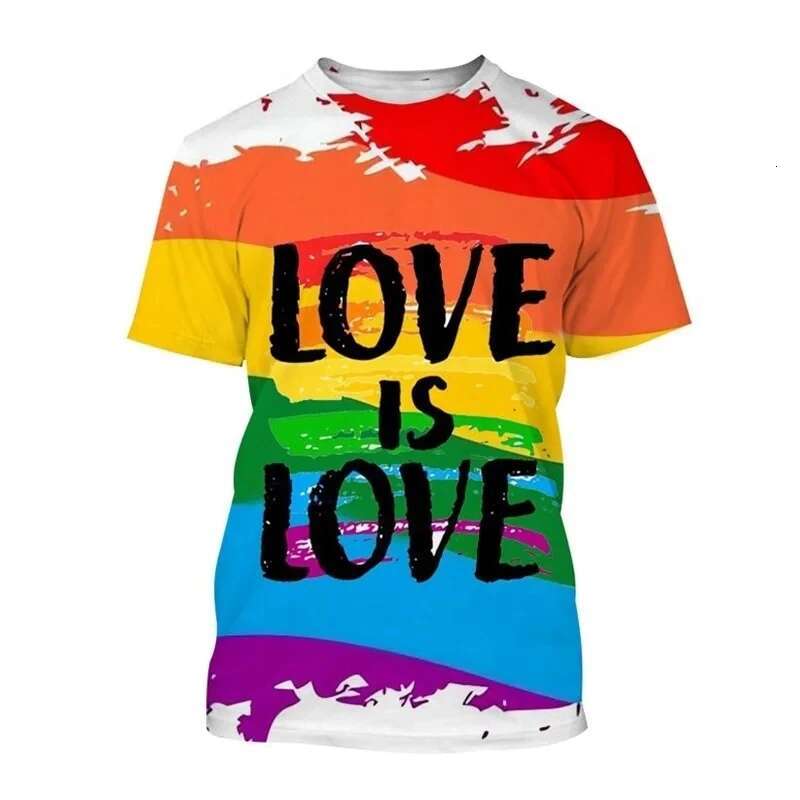 New LGBT Rainbow Flag 3D Print T-shirt Men Women Personality Fashion Gay Cool Round Neck Street Short Sleeve Tops Summer Tees