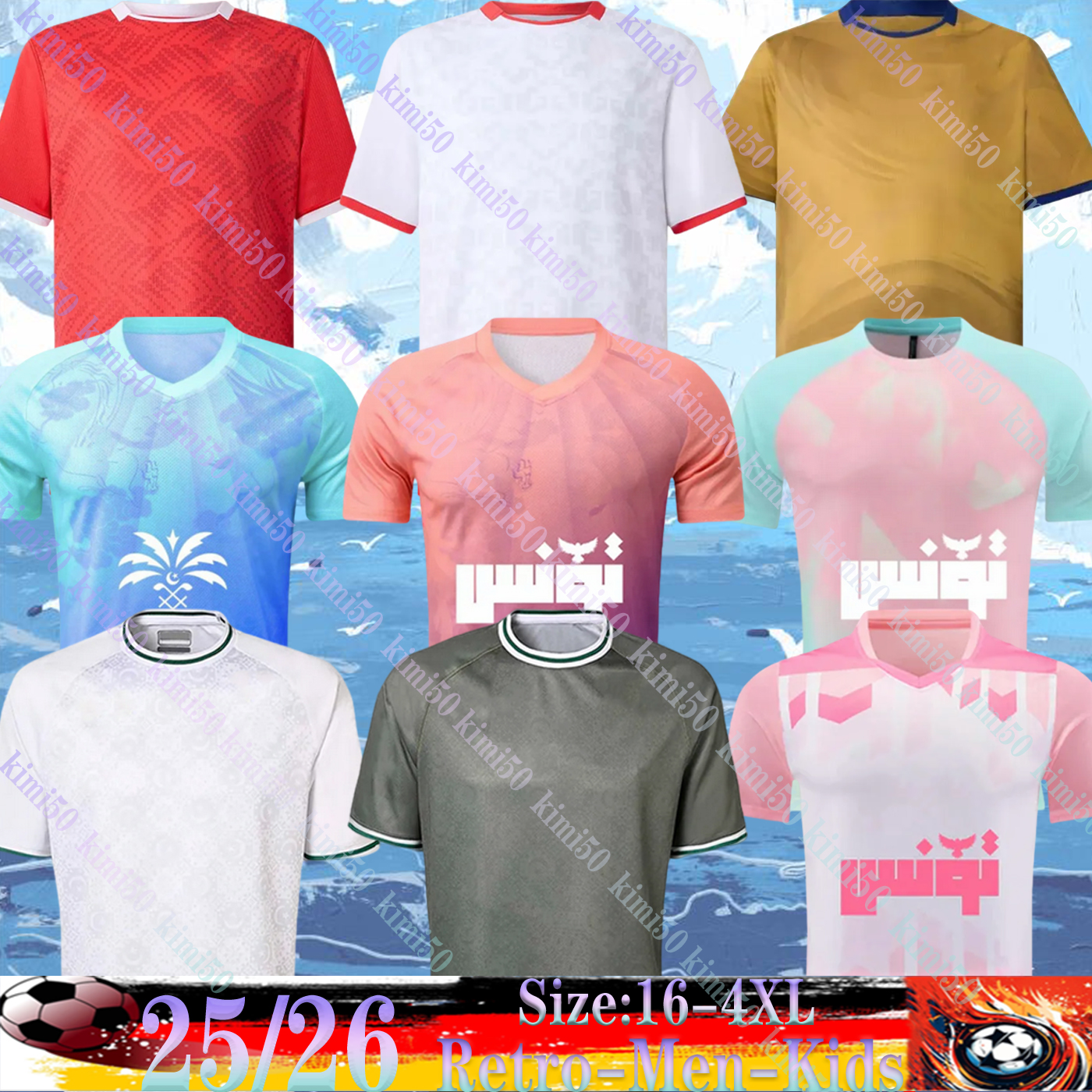 2025 2026 Tunisia National Team Mens Soccer Jerseys 25 26 STUNISIE LIMANE MSAKNI HANNIBAL MAALOUL SLITI MSAKNI Home Away Third Football Shirt BLUE Training Uniforms