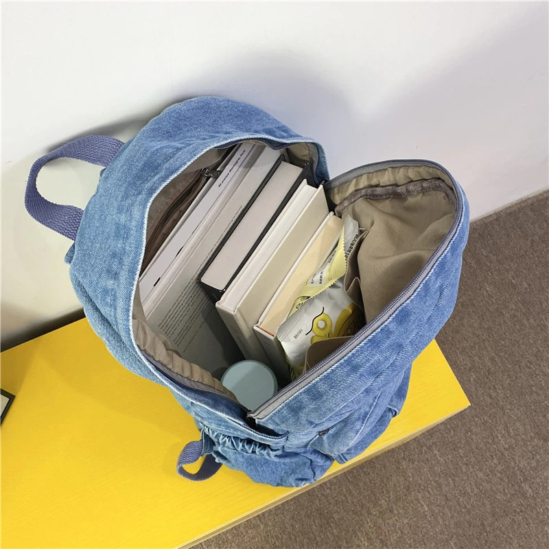 Denim Vintage Backpack Women Shoulder Bag Large Capacity Jeans School Female Daily Simple Laptop y251104