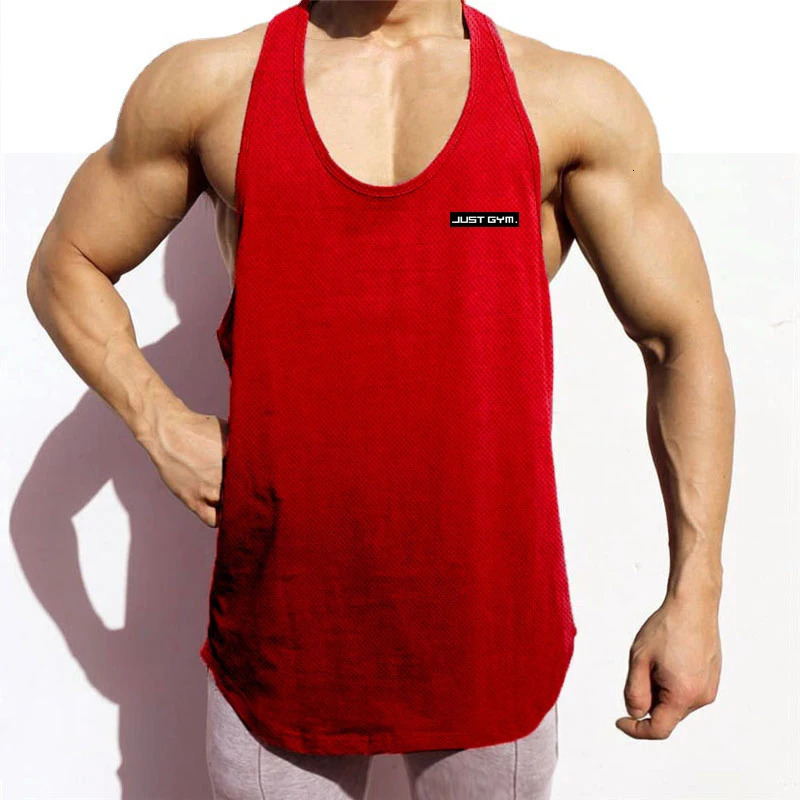 Gym Clothing Mens Mesh Fitness Stringer Tank Top Men Bodybuilding Singlets Running Vest Workout Sleeveless T-Shirt 250402