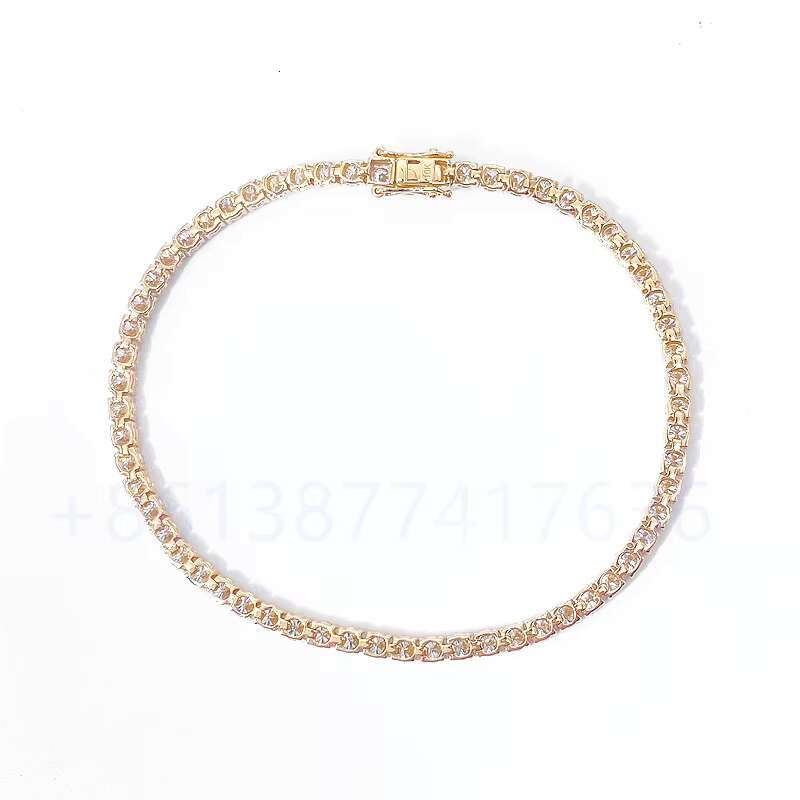 Real 10K Yellow Gold 3mm 4mm 5mm VVS Moissanite Bracelet Tennis Gold Bracelets